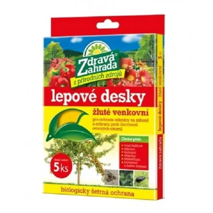 Lepové dosky do exteriéru - žlté - Zdravá záhrada - ochrana rastlín - 5 ks