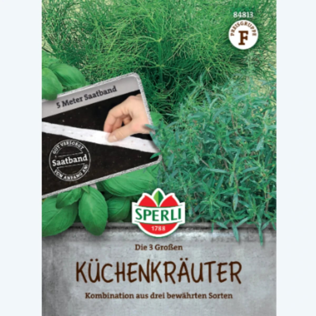 Tri obľúbené bylinky - výsevný pásik - Sperli - 1 ks