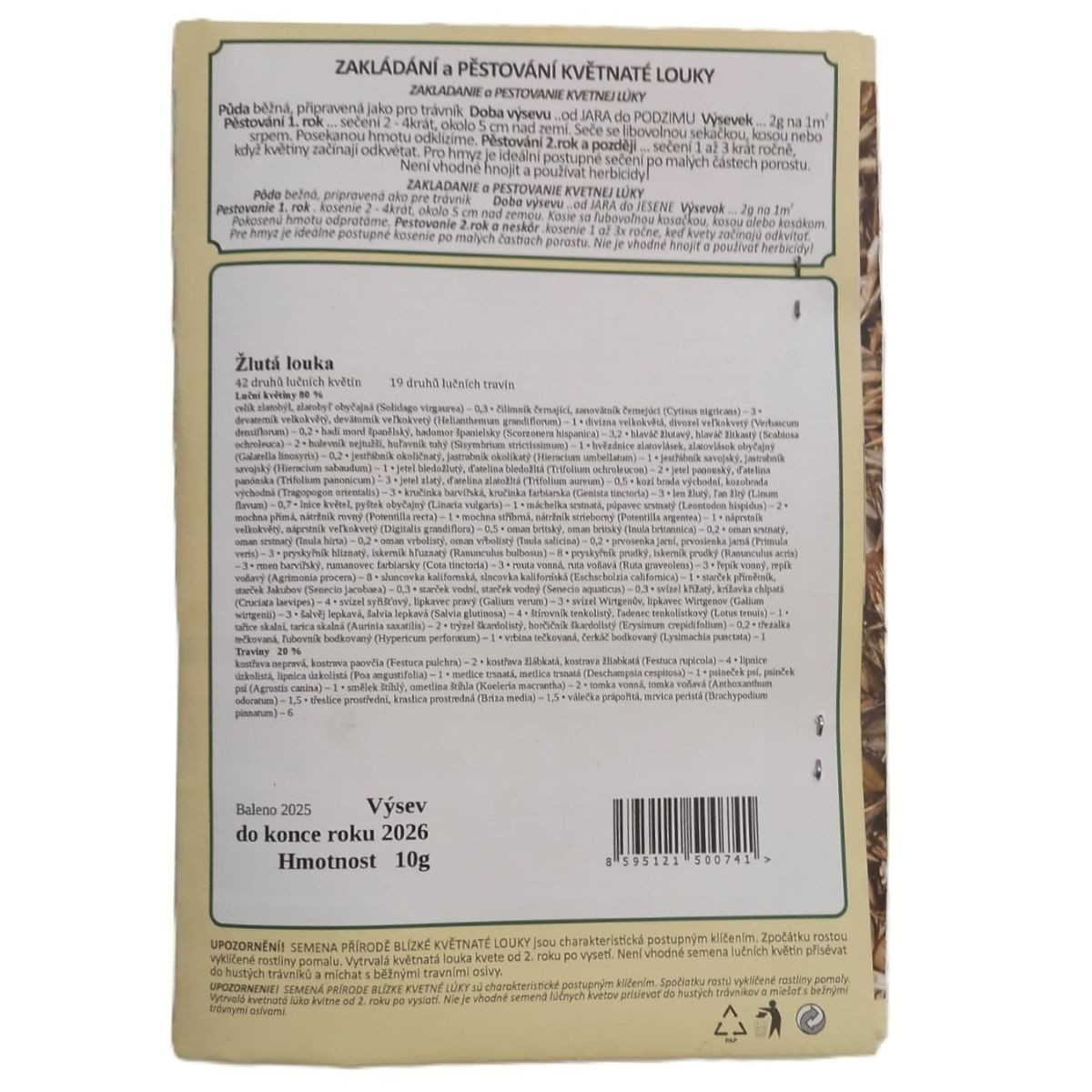 Osivo lúčnych kvetov – žltá kvetinová lúka na slnko – Planta Naturalis