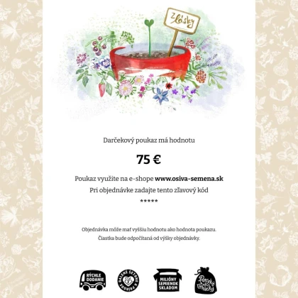 Poukážka z lásky v hodnote 75 €