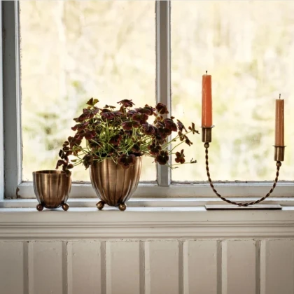 Dekoratívny kvetináč Vilmer - antik mosadz - Strömshaga AB - 8,5 x 8,5 cm - 1ks