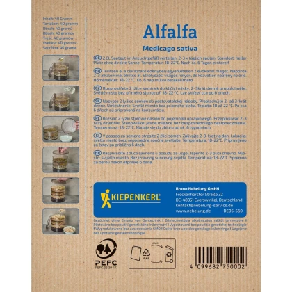 BIO Alfalfa - Lucerna - Medicago sativa - bio semená na klíčenie - 40 g