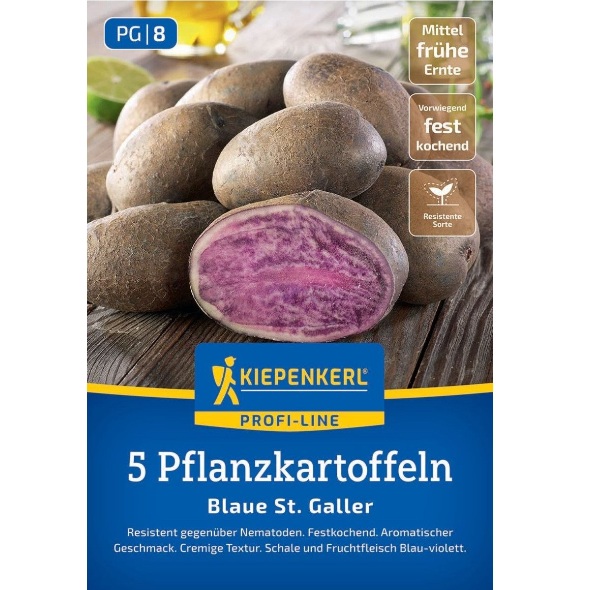 Sadbové zemiaky Blaue St. Galler - Solanum tuberosum - Kiepenkerl - 5 ks
