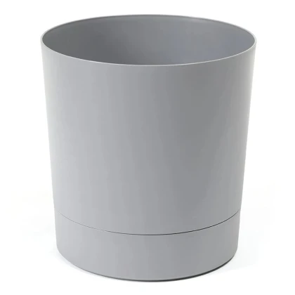 Kvetináč Aura s podmiskou sivý – 18 cm – plastový kvetináč