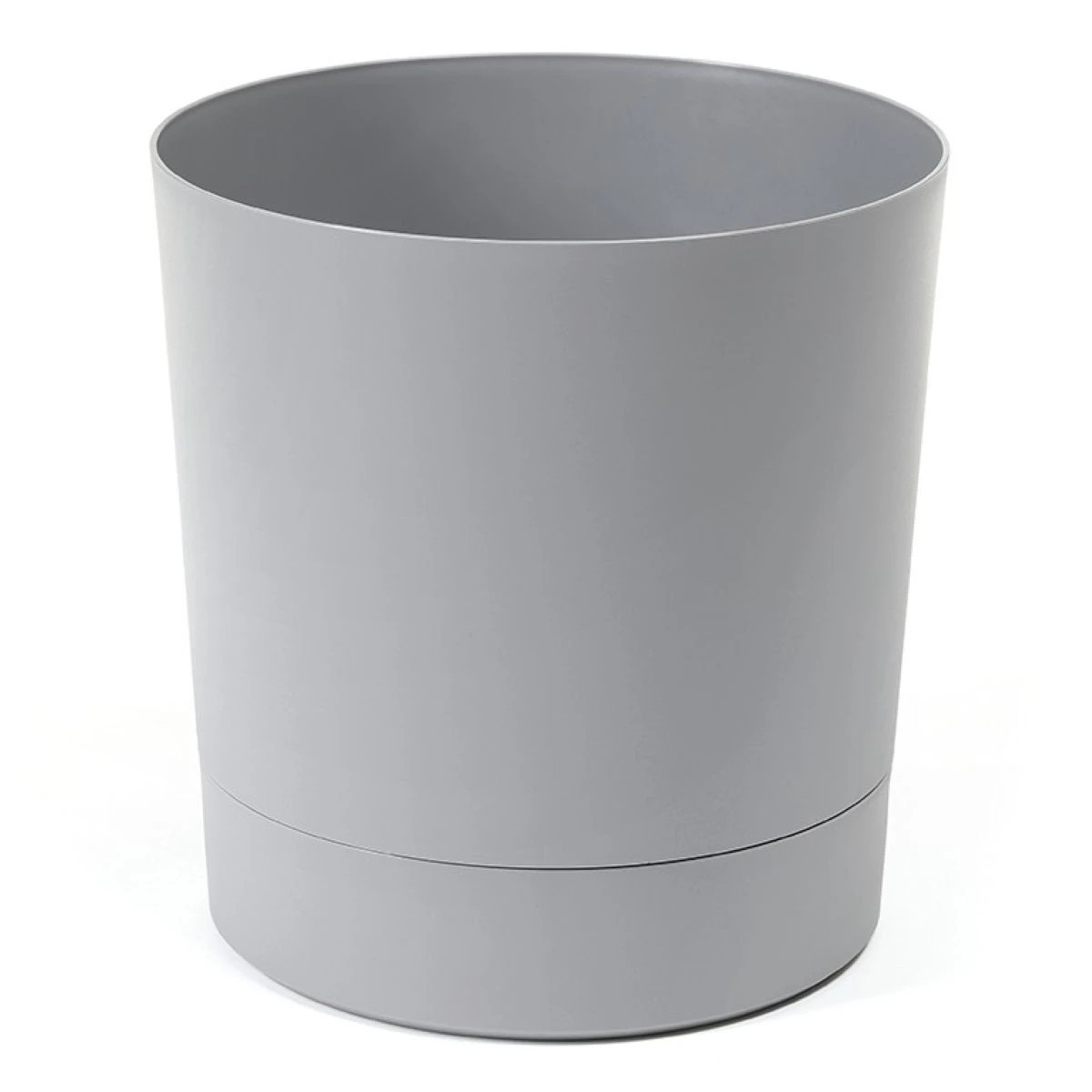 Kvetináč Aura s podmiskou sivý – 18 cm – plastový kvetináč