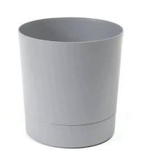 Kvetináč Aura s podmiskou sivý - 13 x 13 cm - 1 ks
