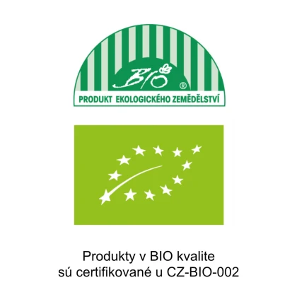 Produkty v bio kvalite sú certifikované u CZ-BIO-002.