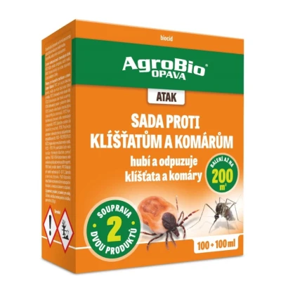 ATAK Súprava proti kliešťom a komárom - AgroBio - ochrana proti hmyzu - 50+50 ml