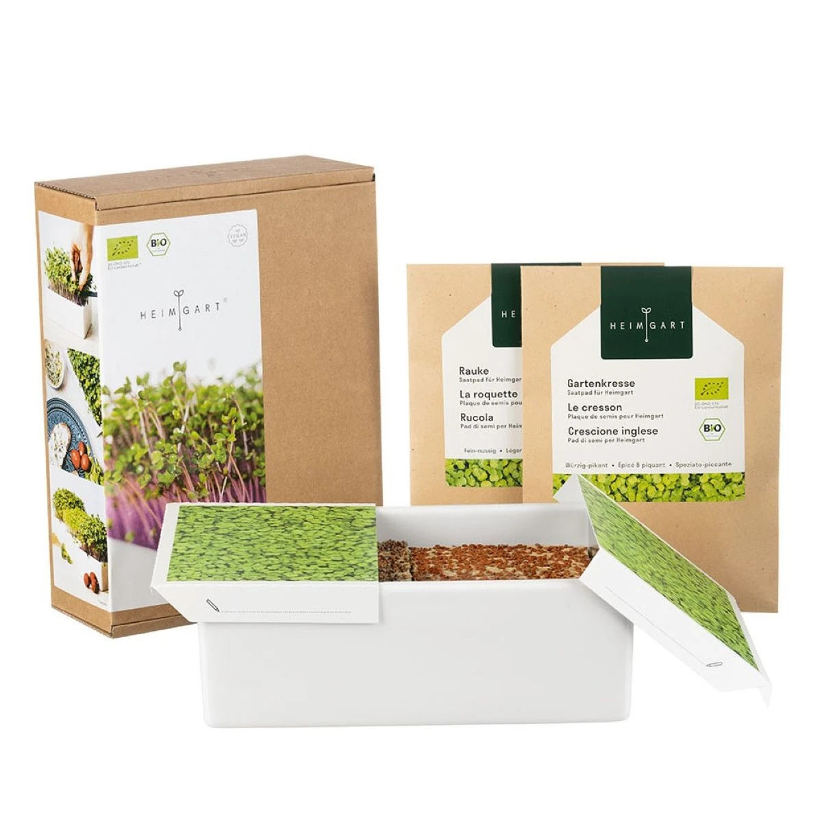Štartovacia súprava BIO microgreen - Heimgart - súprava vrátane 2 plátov