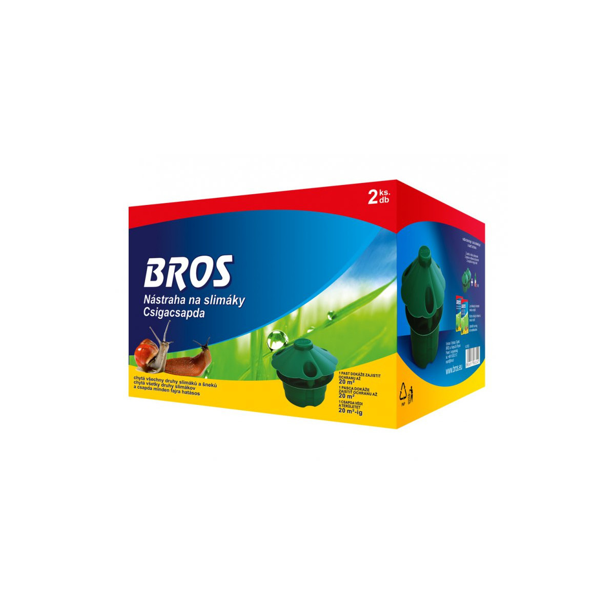 Nástraha na slimáky vrátane náplne - Bros - 2 ks
