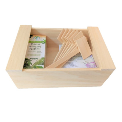 Krabička drevená - uzatvárateľný box - pomôcky na pestovanie - 1 ks