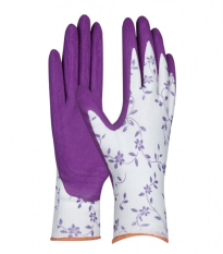 Pracovné rukavice dámske fialové - veľkosť 7 - Flower - 1 pár